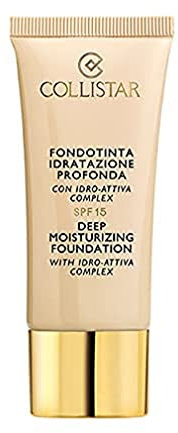 Collistar besonders feuchtigkeitsspendende Foundation, n.3 Nude, mit Feuchtigkeitswirkung für bis zu 24 Stunden, LSF15, modulierbare Deckkraft und leuchtender Effekt, für trockene Haut,30ml