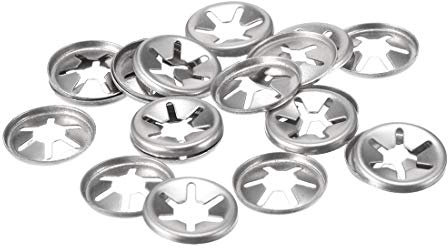 sourcing map Rondelle de Blocage M6 Rondelle de Verrouillage 5.1mm ID 15mm OD Interne Dent Pousser Vitesse Clips 304 Inox Acier 20pcs