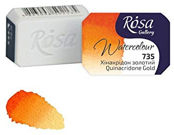 Professional Watercolour Paint, 2,5ml Half Pan, Gallery (Quinacridone Gold)