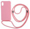 Ququcheng Kompatibel mit iPhone XS Max Hülle,Handykette Hülle Silikon Seil Necklace Handyhülle mit Kordel Tasche TPU Bumper Schutzhülle für iPhone XS Max-Pink