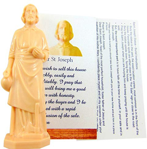 Westmon Works St. Joseph Statue Häusern mit Karte und Hausgebet Komplettset