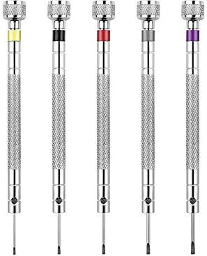 5 Pcs Precision Screwdriver Set Watchmakers Screwdrivers Reversible Blade Screwdriver for Watch Eyeglasses Jewelry Repair