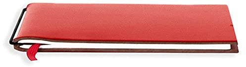 X17-A5 Notizbuch/Personal Organizer | 7mm dünn | rot; aus recyceltem Leder. Nachfüllbar. Notizheft (gepunktet) mit Doppeltasche, Made in Germany.