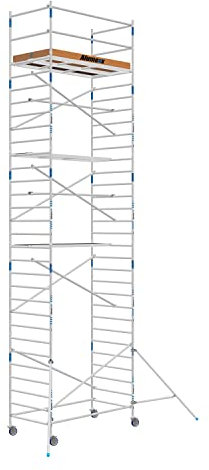 ALX Basic-Line Rollgerüst 135-10,2 Meter Arbeitshöhe - Baugerüst - Innengerüst - Aluminiumgerüst - Fahrgerüst - Malergerüst - Alugerúst (Carbon Plattform, 190)