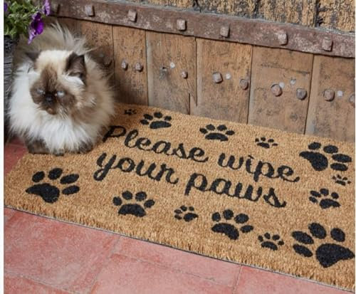 Garden Mile Coir door mats | Durable Door Mats Indoor and Outdoor | Natural Coir Weather Resistant Eco-friendly Entrance front door mat | outside door mats for front door (Wipe your Paws)