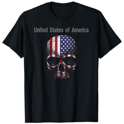 Amerika Flagge USA US Totenkopf T-Shirt
