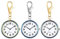 JewelryWe 3pcs Karabiner Taschenuhr mit Gravur Quarz Analog Uhr Strass Quarzuhr mit Schlüsselanhänger für Ärzte Krankenschwestern Sanitäter Köche Gold Blau