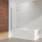 IMPTS 120x140cm Badewannenaufsatz Duschabtrennung 2-teilig Duschwand faltbar 180°Faltwand für Badewanne 6mm ESG-Sicherheitsglas inkl. NANO-Beschichtung