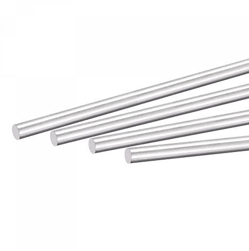 sourcing map Aluminium Fest Rund Stange 5mm Durchmesser 350mm Länge Drehbank Lager für DIY Handwerk Pack von 4stk.