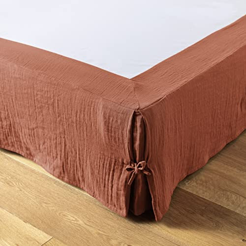 Cache-sommier Gaze de Coton 180 x 200 cm Gaia Terracotta