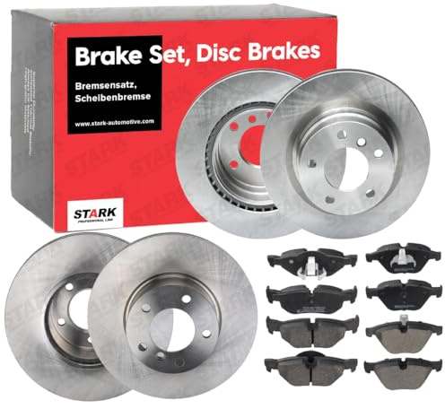STARK Bremsen Satz Hinten Vorne 300,0 312,0mm Bremsscheiben und Beläge Komplett für BMW 3 Touring (E91) 3 Limousine (E90) 3 Coupe (E92) 3 Cabrio (E93)