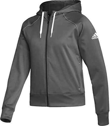 adidas Damen Stadion-Kapuzenpullover mit durchgehendem Reißverschluss, Team Grey Four-White, XXL