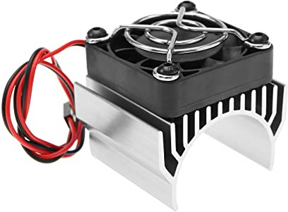 VGOL RC Motor Heat Sink with Cooling Fan for 540 550 3650 3660 RC Model Car Motor Remote Control Car Replacement Part Aluminum Alloy Silver