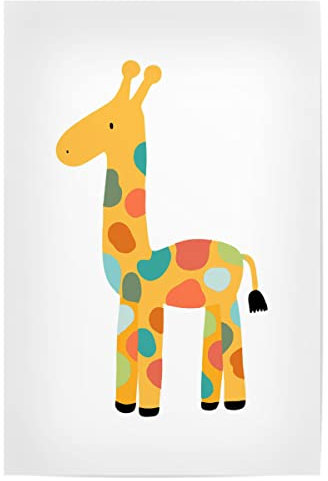artboxONE Poster 150x100 cm Für Kinder Bunte Giraffe hochwertiger Design Kunstdruck - Bild Giraffe Baby bunt