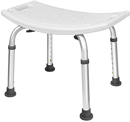 TRMLBE Duschhocker Duschstuhl Badhocker Höhenverstellbar 36-52cm Anti-Rutsch aus Aluminium Duschsitz Badewannensitz Duschhilfe mit Tragegriff für Senioren und Behinderten, bis 136 kg