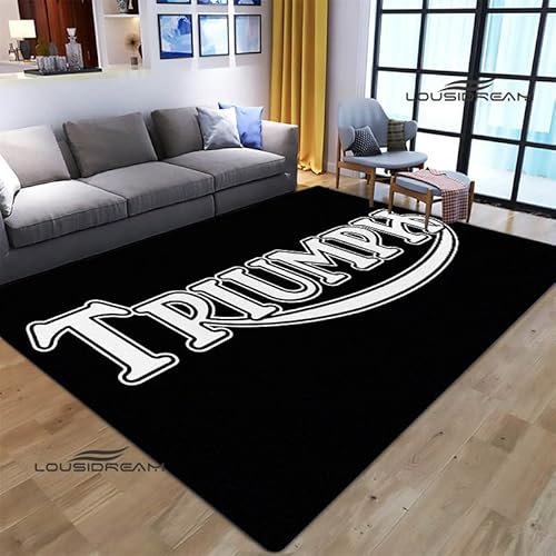 bailongma T-Riumph Motorrad Logo Gedruckter Flanellteppich Schönes rutschfestes Türpolster Yogamatte Anime Teppich D2114 40×60CM