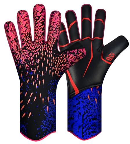 QUICARD Torwarthandschuhe, Gute Griffigkeit Fußballtorwart-Handschuhe in den Größen 6/7/8/9/10, Starker Empfänger für Männer, Jungen, Jugendliche, Erwachsene, Kinder und kleine Hände (Rot, 6)