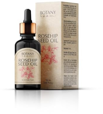 BotanyRoom® Huile de rose musquée bio pressée à froid pour un soin naturel du visage anti-âge, huile de rose sauvage bio pressée à froid comme huile nourrissante pour le visage et le cuir chevelu (50