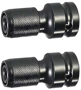 2X Quick Release 1/2-Inch Square Drive to 1/4-Inch Hex Female Socket Adapter for Air Electric Impact Wrench Impact Drill Ratchet Wrenches