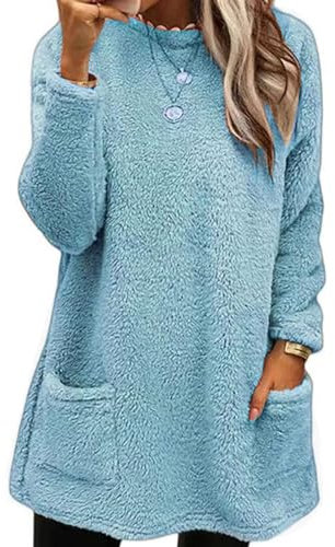 Damen Herbst Und Winter Hoher Kragen Lange äRmel Tasche Solide Farbe Lose Bequeme LäSsige Sweatshirt T-Shirt Top