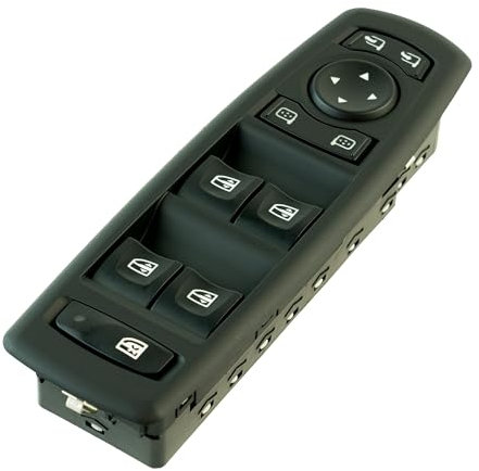 Bouton leve vitre compatible pour Megane 3, Laguna 3, Fluence (2007-2016) commande lève-vitre avant gauche (conducteur) AVEC rétroviseurs rabattables 809610006R