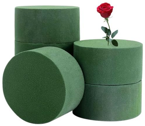 GWAWG Blumensteckschaum Zylinder, 5 Stück Steckschwamm für Blumen Steckschaum Rund Nass & Trocken für Hochzeiten und Blumengeschäfte (Grün)