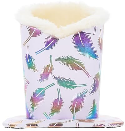 Amosfun en Peluche Moelleux Doublé Porte-Lunettes Stand Étui Porte-Lunettes en Cuir Porte-Lunettes de Protection Étui Repose Lunettes de Chevet Étui pour Bureau Table de Nuit Table Blanc