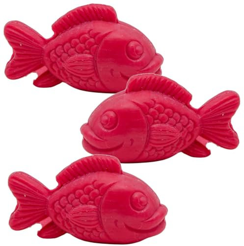 La Maison du Savon de Marseille Seife, französische Fischform, für Duschgel oder Dekoration, Himbeerduft, 20 g, 3 Stück