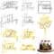 Happy Birthday Tortendeko 10 Stück Gold Silber Cake Topper Happy Birthday Acryl Happy Birthday Geburtstagstorte Deko für Babyparty Jubiläumsfeier