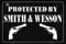 Wcguokj Protected by Smith and Wesson Retro-Vintage-Blechschilder, rustikale Wandkunst, 30,5 x 20,3 cm