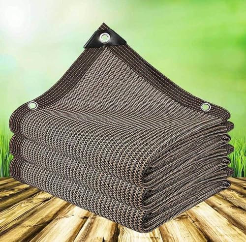 Brise-Vue Jardin HDPE 3x4m Toile Ombrage Voile Filet d'ombrage Toile Ombrage 3x3 Filet Anti Grele 90% Anti UV Jardin Filet pour Jardin Balcon Garage Ferme Voitures Poulailler,brown-3x6m