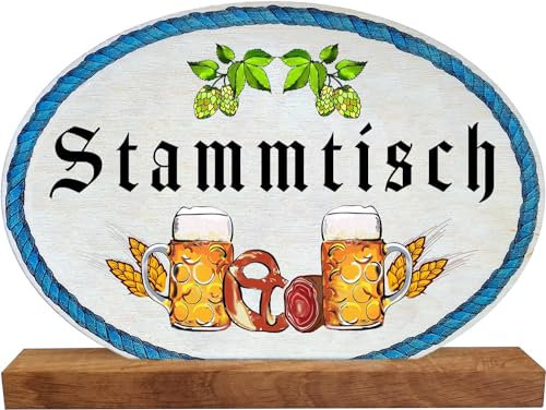 Kaltner Präsente Geschenkidee - Holz Geschenkartikel Deko Tisch Aufsteller Stammtisch Biergarten Gasthaus Masskrug (19 cm)