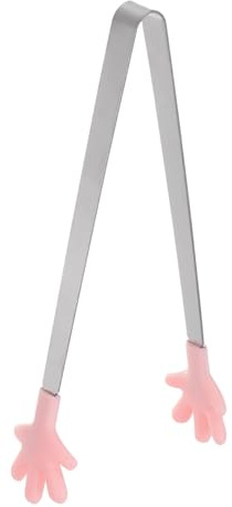 QUARKZMAN Mini Pinces Alimentaires 5,67 Petites Pinces de Cuisine Rose | en Acier Inoxydable, en Forme de Main, avec Embouts en Silicone, pour la Cuisson le Grill le Barbecue la Cuisine