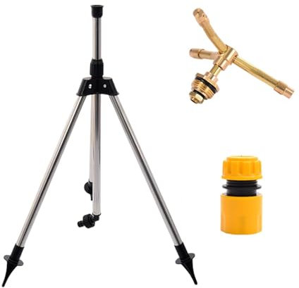 Arroseur de grande - Support d'arrosage pour pelouse - Trépied rotatif en acier inoxydable - Arroseurs de jardin Sprink pour petites surfaces pour pelouse, jardin et cour