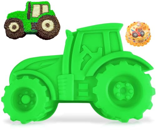 qhklew Traktor Form Kuchenform, Silikon Backform Traktor 3d Traktor Backform Kinder für Die Kindergeburtstagsfeier Können Daraus Kuchen, für Kuchen, Brot, Schokolade, Grün