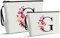 Vavabox 2-Teiliges Kulturbeutel Set,Personalisierbare Kosmetiktasche, Geburtstagsgeschenk Für Frauen (G, weiß)