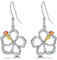 Hibiskus Ohrringe Sterlingsilber hawaiianische Blumenohrringe baumelnder tropischer Hibiskusschmuck für Frauen