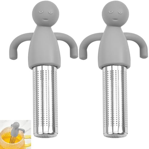 Lot de 2 Infuseur Thé Original,Infuseur Thé,Thé Pour Thé en Vrac,Passoire à Thé Pour ThéIère Isotherme,Infuseur à Thé,Filtre de Style Paresseux,Poignée D'Automne,Filtre à Thé Réutilisable
