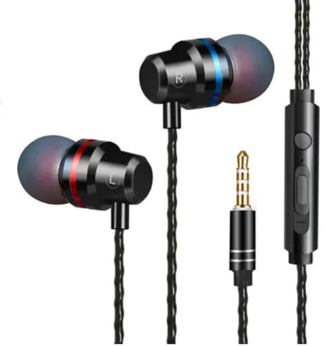 1Pack Earphones Wired Headphones In Ear Wired Earbuds with Microphone Noise Isolating Headset remote sound control for Smartphones, Tablets, Laptops, MP3 Players, and More Devices (Black)