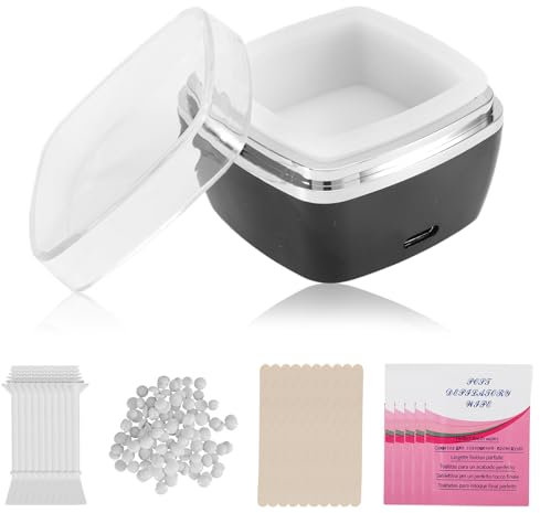 tlidfgeo Nose Wax Kits for Men and Women, USB Rapid Heating Wax Warmer Kit, 4-in-1 Wax Warmer Kits, 10 Nose Hair Sticks, 10 Wooden Sticks, 5 Tablets Treatment Oil, 1 Machine, Wax Beans 100 g
