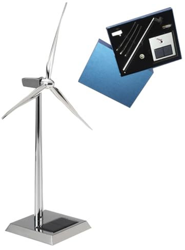 GOUX 3D DIY Metall Solar Windmühle Modell, Schreibtisch Heimdekoration Handwerk Wissenschaft Bildung Spielzeug Geschenk, 8-10 RPM Rotationsgeschwindigkeit (Silber)