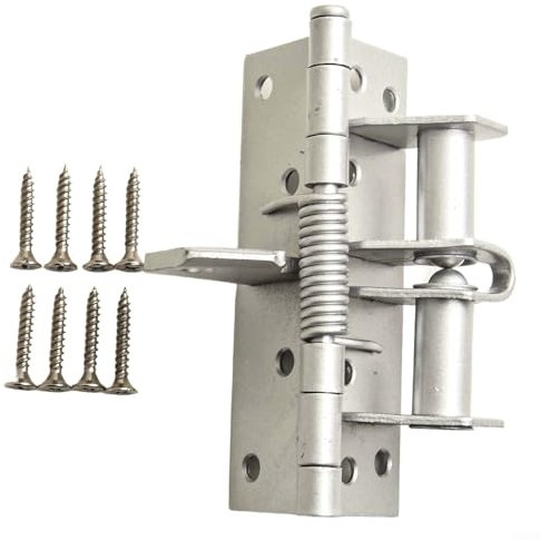 Hydraulischer Puffer Selbstschließende Türscharniere, automatischer Stopper, einstellbare Geschwindigkeit (Silber)