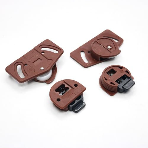 DmDoyy 4 Pack Kit Ruedas Para Puertas Correderas, Guía De Carro Corredizas, Sistema Completo De Puerta Corredera, Para Guardarropas Armarios Ventanas