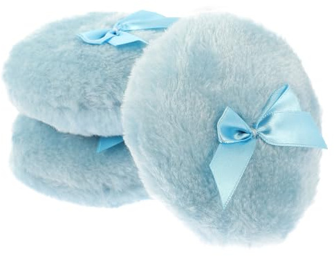 Piumino Talco 3 Pezzi in Peluche, Fiocco, per Cipria Corpo | Tocco Delicato e Confortevole, per Talco Ragazzo Ragazza e Casa, Forma Semplice, Set da Viaggio