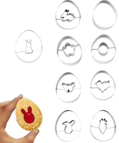 Emporte-pièce en forme d'œuf de Pâques – Ustensiles de cuisson en acier inoxydable – Emporte-pièce pour les fêtes de fin d'année, pour les boulangers, les parents, les débutants, la maison, les fêtes