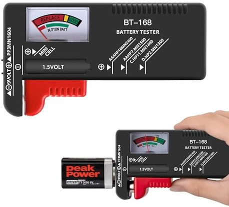 1Pc Universal AA Battery Tester for Small UK Battery Checker Tester | for AA AAA C D 9V 1.5V Button Cell Batteries Household BT-168 No Batteries Required