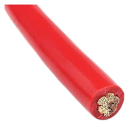 Fil électrique Noir Vert Rouge 1/2/3m, Brin 220V, câbles en cuivre, électriques PVC, de démarrage 8 6 4 2 1 Awg(Red1m,8 AWG - 10mm2)