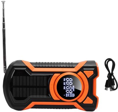 MechKit Radio di Emergenza Radiolina a Manovella Dinamo, 5000 mAh AM/FM/WB con Torcia SOS Allarme LED Lampada per all'Aria Aperta