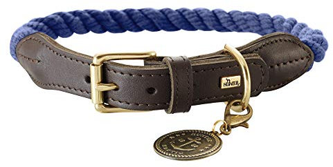 HUNTER List Hundehalsband, Leder, maritim, strapazierfähig, wetterfest, geschmeidig, 70 (XL), dunkelblau