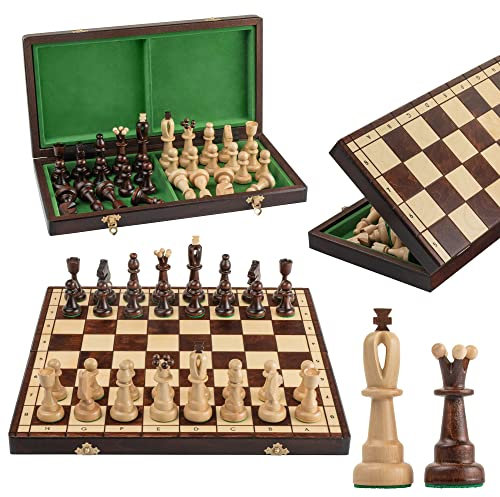 Master of Chess Superb Diamonds - 42cm / 16.5in großes Schachspiel aus Holz. Sehr beliebtes europäisches handgefertigtes Schach
